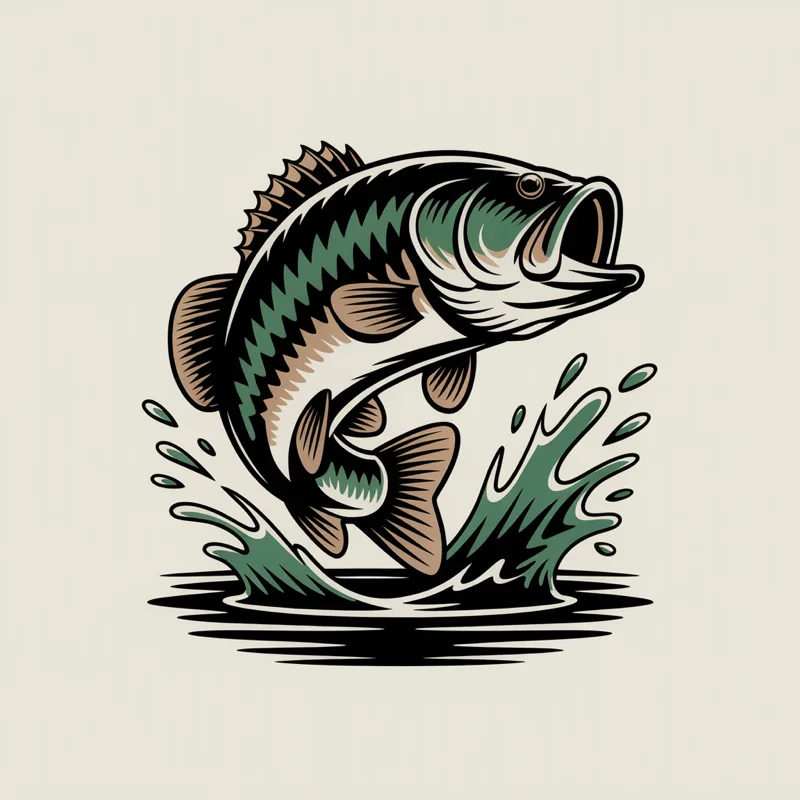 Example fishing t-shirt design made with SizzlePop AI