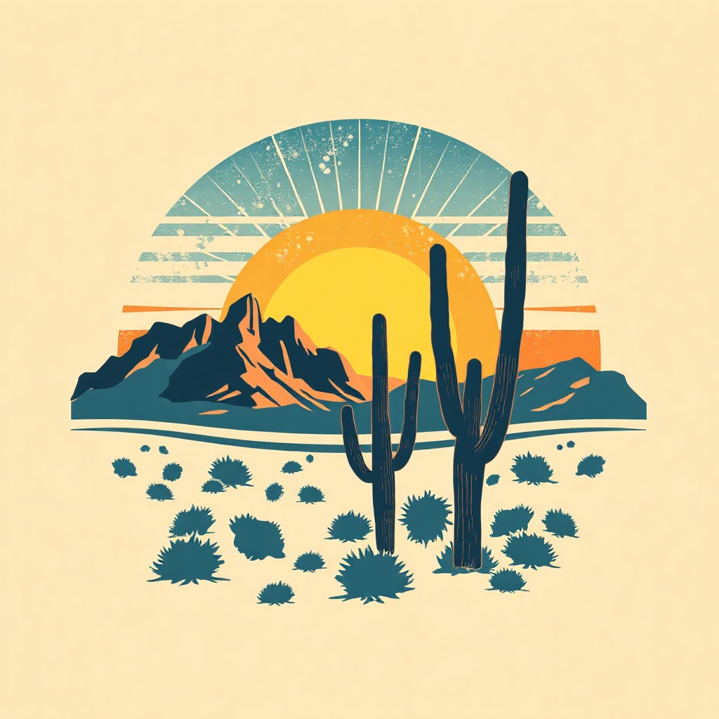 Retro desert — AI merch design