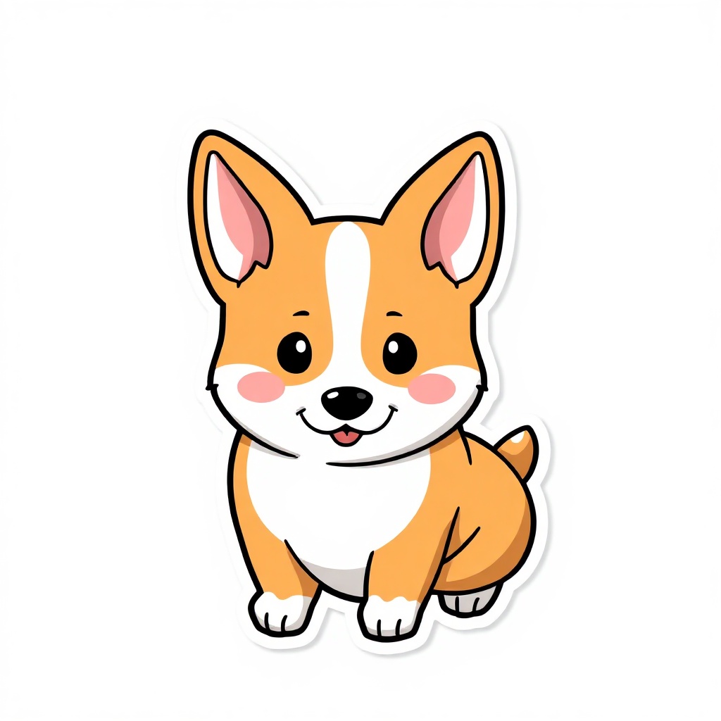 Kawaii corgi — AI merch design