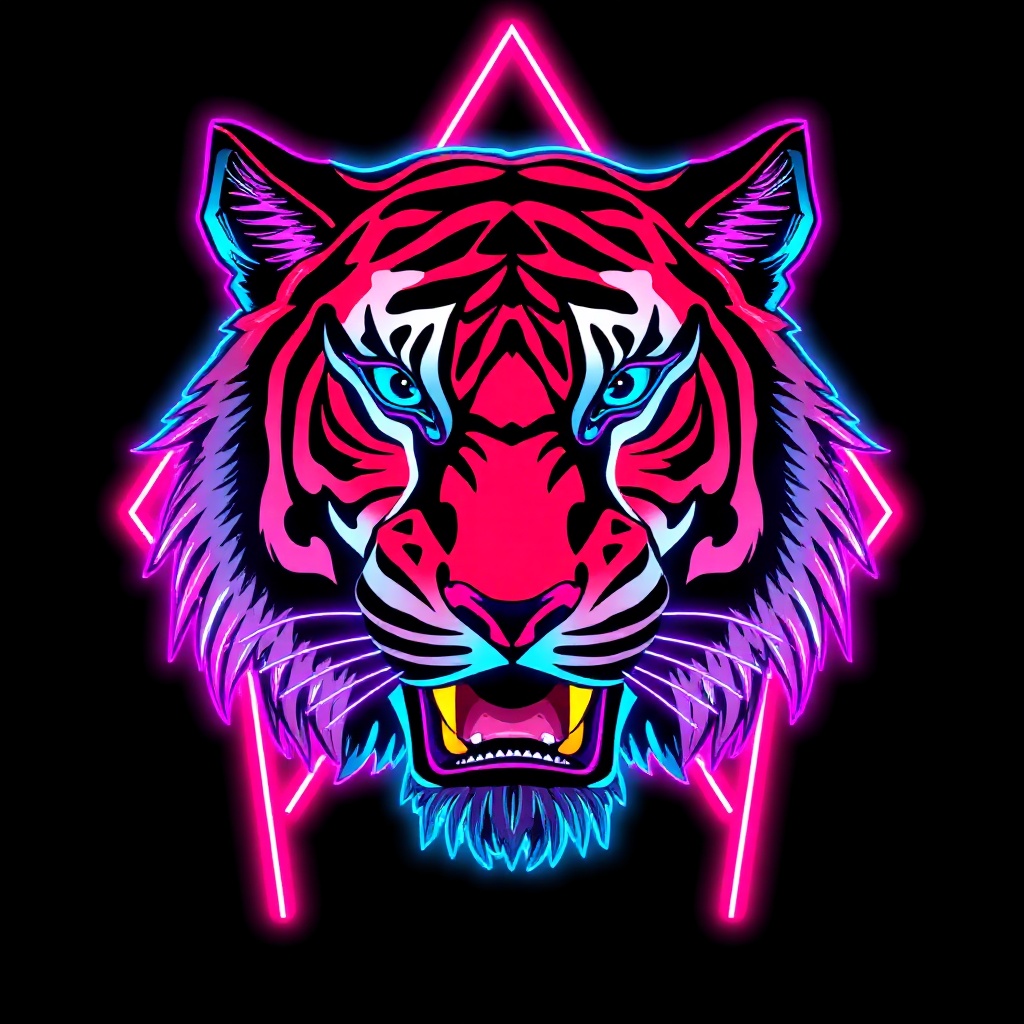 Neon tiger — AI merch design