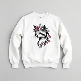 Blackwork Cat sweatshirt