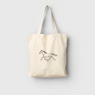 Horse Line Art tote