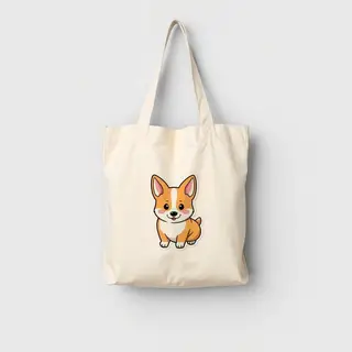 Kawaii Corgi tote