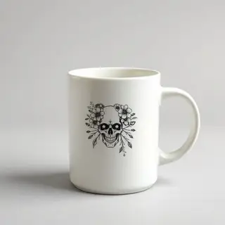 Blackwork Floral mug