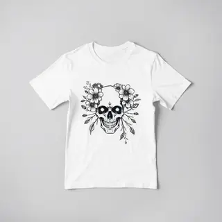 Blackwork Floral tee