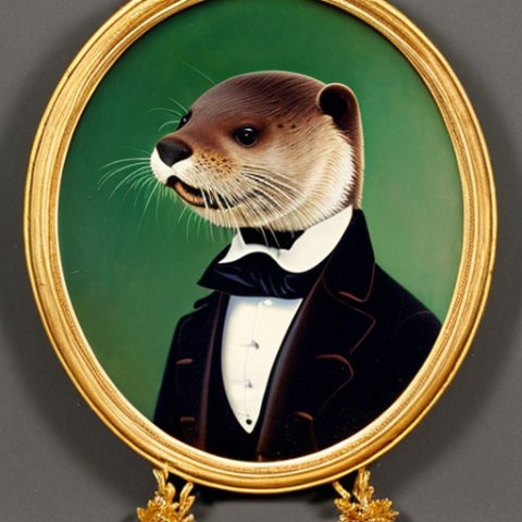 a gentleman otter in a 19th century portrait