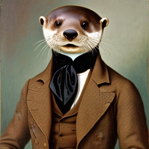 a gentleman otter in a 19th century portrait