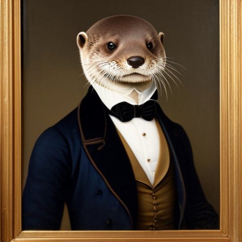 a gentleman otter in a 19th century portrait