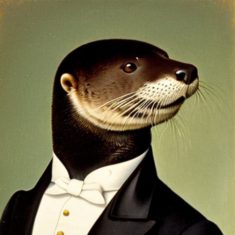 a gentleman otter in a 19th century portrait