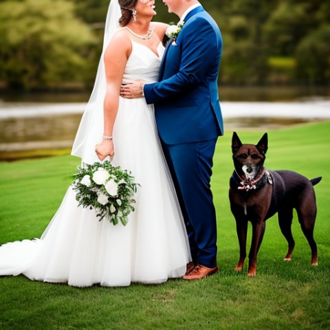 Dog at pawrents wedding