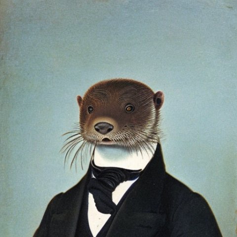 a gentleman otter in a 19th century portrait