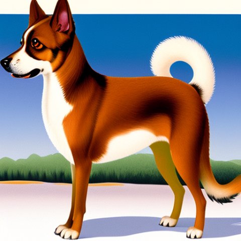 illustration of the siluethe dog