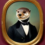 a gentleman otter in a 19th century portrait