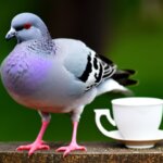 a gentlemen pigeon drinking tea
