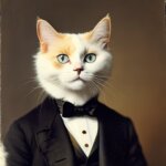 a gentleman ragdoll cat in a 19th century portrait