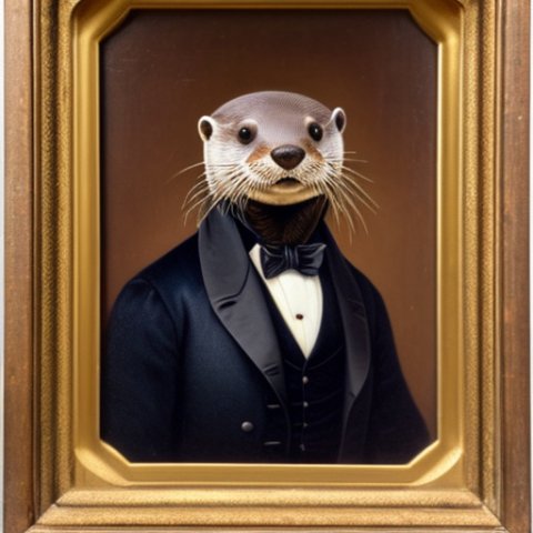 a gentleman otter in a 19th century portrait