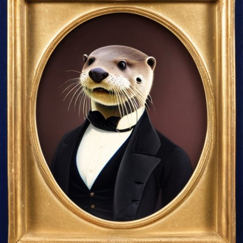 a gentleman otter in a 19th century portrait