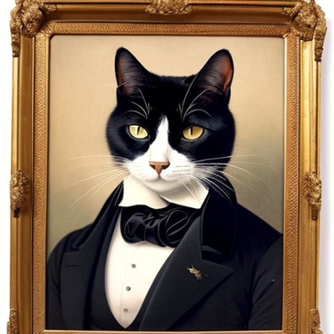 a gentleman cat in a 19th century portrait