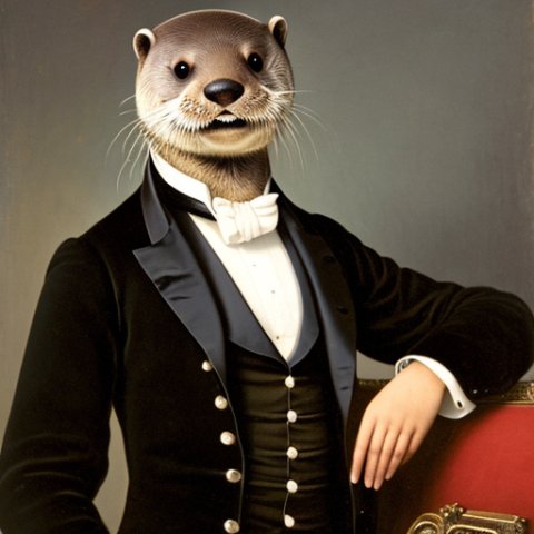 a gentleman otter in a 19th century portrait