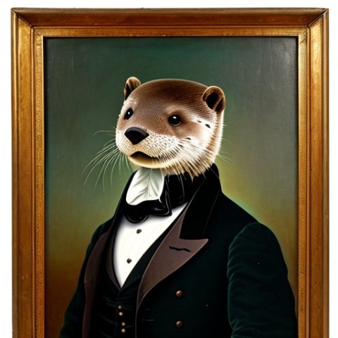 a gentleman otter in a 19th century portrait