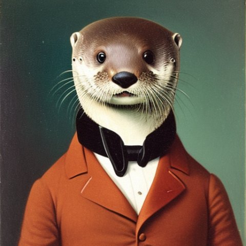 a gentleman otter in a 19th century portrait