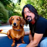 dave grohl with a weiner dog