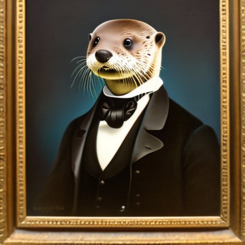 a gentleman otter in a 19th century portrait