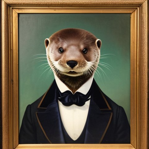 a gentleman otter in a 19th century portrait