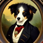 a gentleman border collie smoking a joint in a 19th century portrait