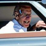 Joe Biden in a car