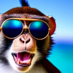 Monkey with sunglasses singing