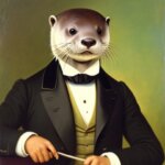 a gentleman otter in a 19th century portrait paint