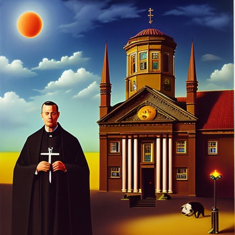 Surrealism, NSDP, germany, priest and Angry dog