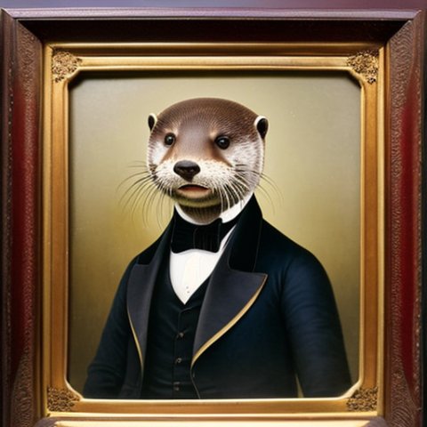 a gentleman otter in a 19th century portrait