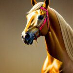 realistic golden horse with clear background