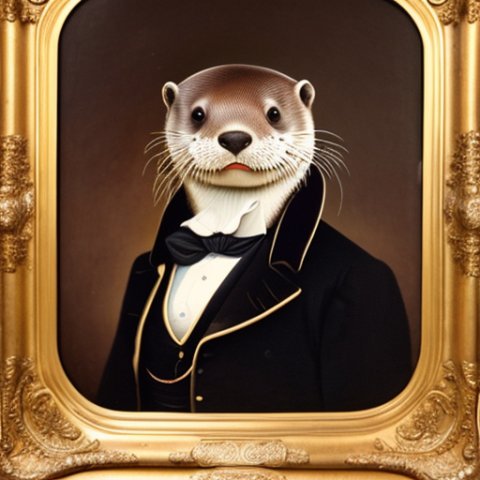 a gentleman otter in a 19th century portrait