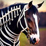 A skeleton over a horse, with a medieval armor