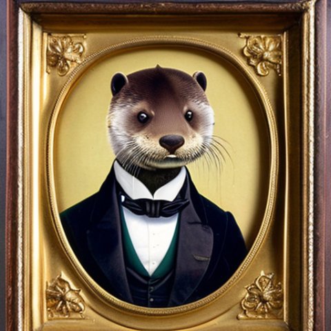 a gentleman otter in a 19th century portrait