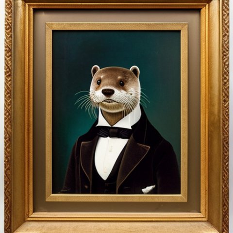 a gentleman otter in a 19th century portrait