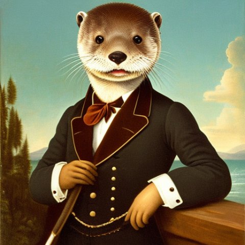 a gentleman otter in a 21th century portrait