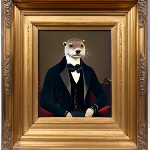 a gentleman otter in a 19th century portrait