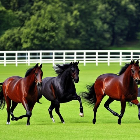 Horse running backwards