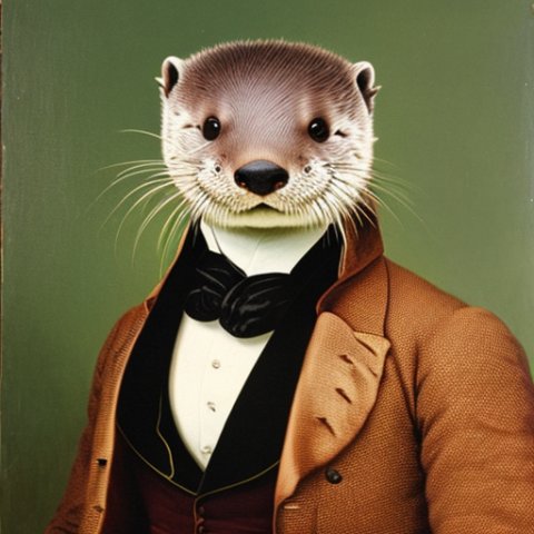 a gentleman otter in a 19th century portrait