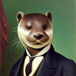 a gentleman otter in a 19th century portrait