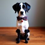 retro style dog standing