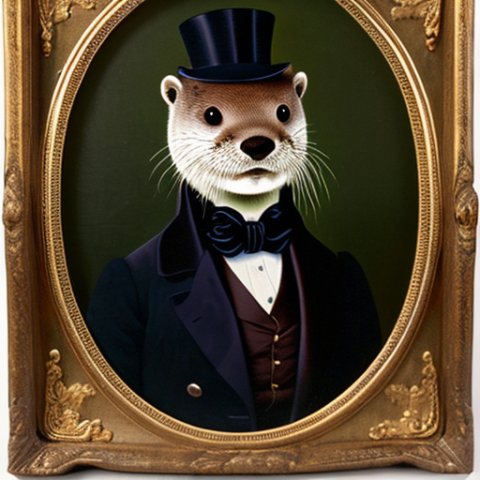 a gentleman otter in a 19th century portrait