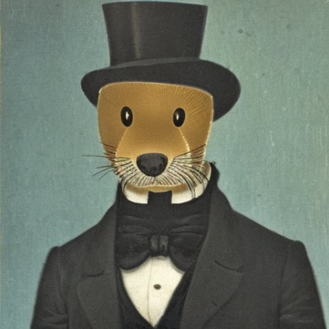 a gentleman otter in a 19th century portrait