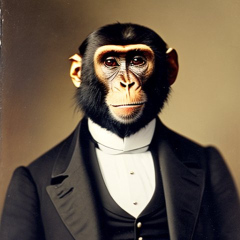 a gentleman monkey in a 19th century portrait