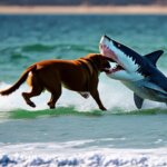 Dog fighting a shark