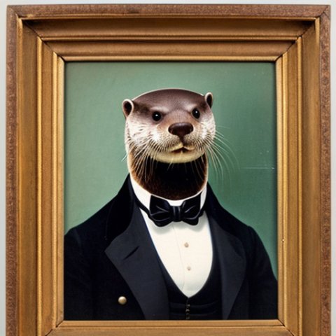 a gentleman otter in a 19th century portrait